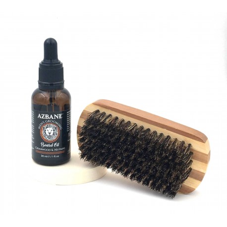 Pack Boisé - Huile Cedarwood et brosse à barbe