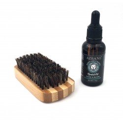 Pack Encens - Huile Laurier & Encens et brosse à barbe